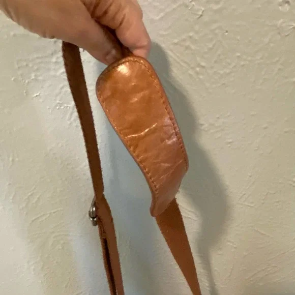 The Sak Leather Crossbody Hobo Style Brown & Coral Summer Purse Bag - Picture 15 of 15